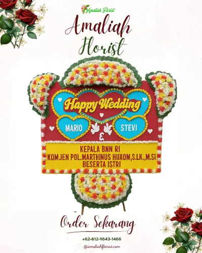 Karangan Papan Bunga Pernikahan di Debong Tengah